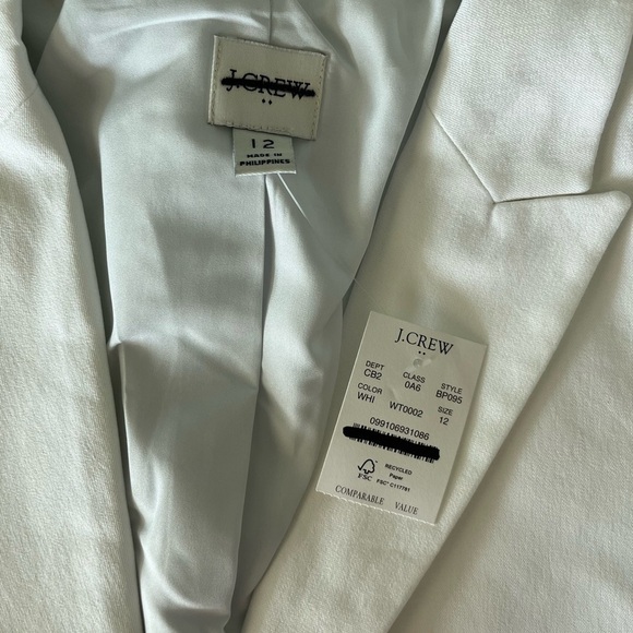 J. Crew Factory Womens Two button blazer BP095 White 12 - Picture 5 of 6